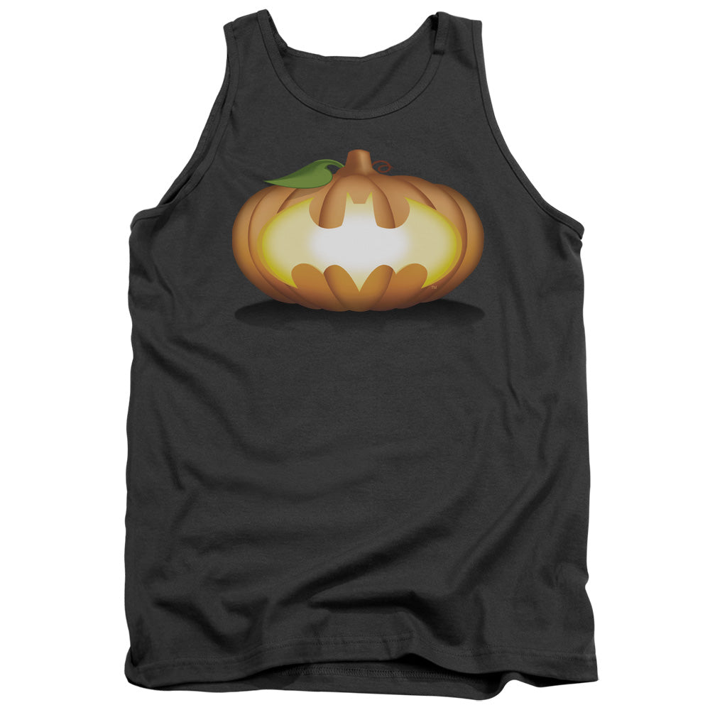 Batman - Bat Pumpkin Logo - Adult Tank - Charcoal