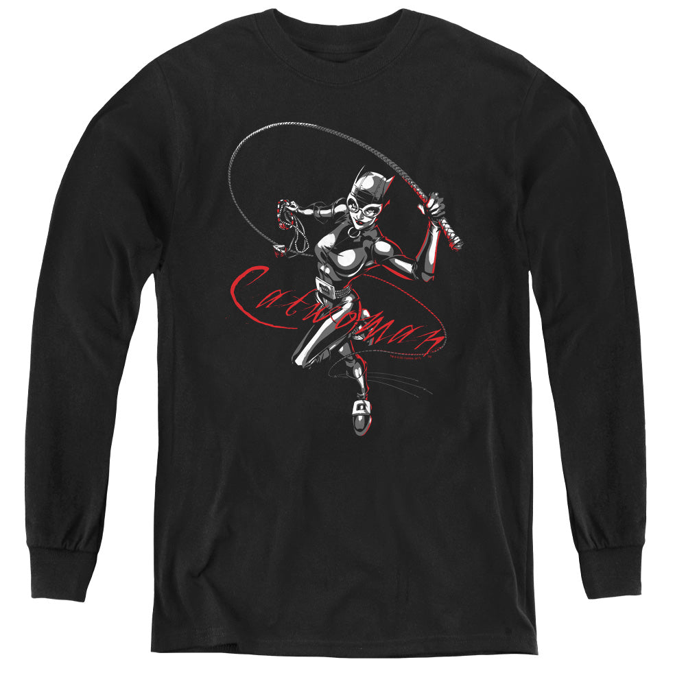 Batman - Kitten With A Whip - Youth Long Sleeve Tee - Black