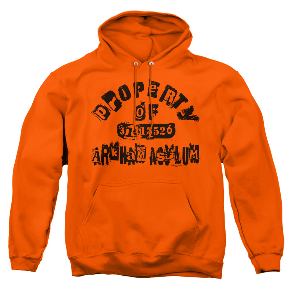 Batman - Property Of Arkham - Adult Pull-over Hoodie - Orange