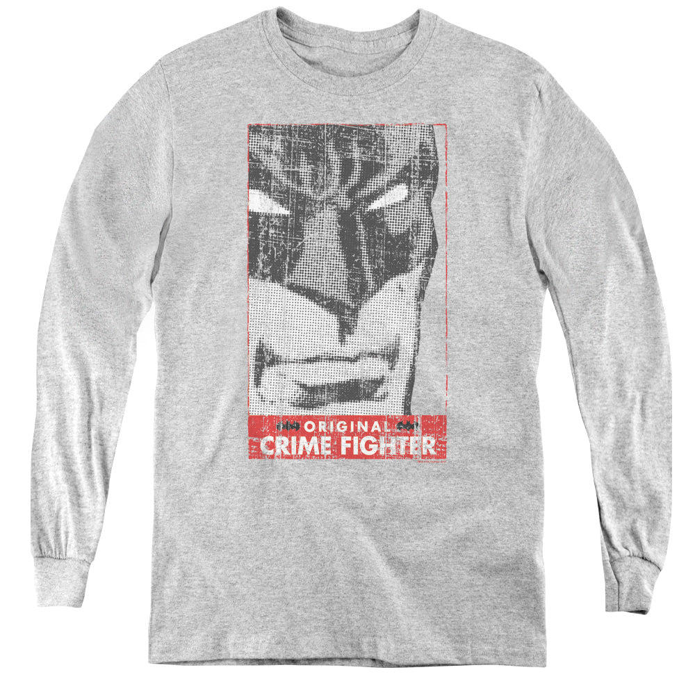 Batman - Orginal Crime Fighter - Youth Long Sleeve Tee - Athletic Heather