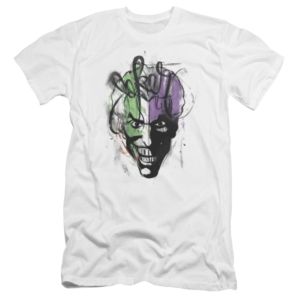Batman - Joker Airbrush-premuim Canvas Adult Slim Fit 30/1 - White