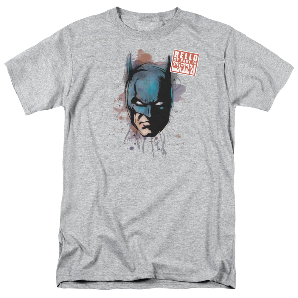 Batman - Hello - Short Sleeve Adult 18/1 - Athletic Heather T-shirt