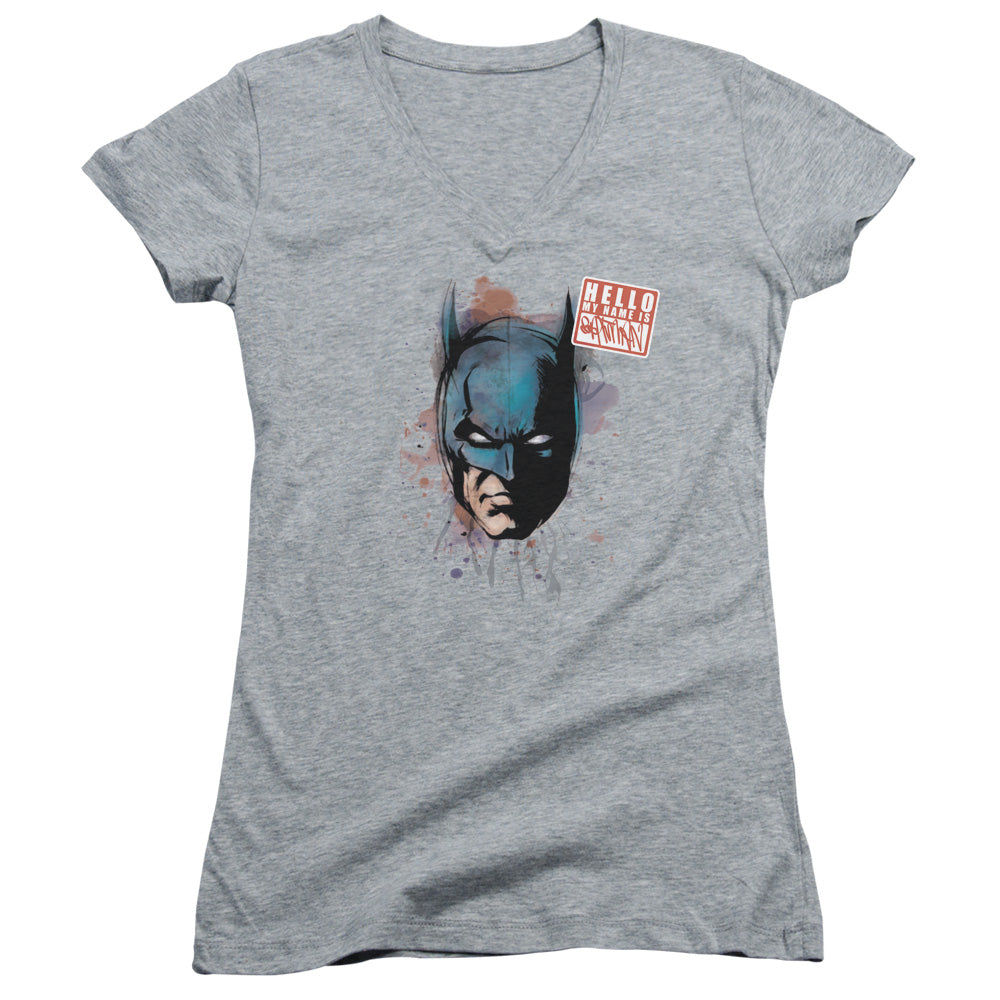 Batman - Hello - Junior V-neck - Athletic Heather