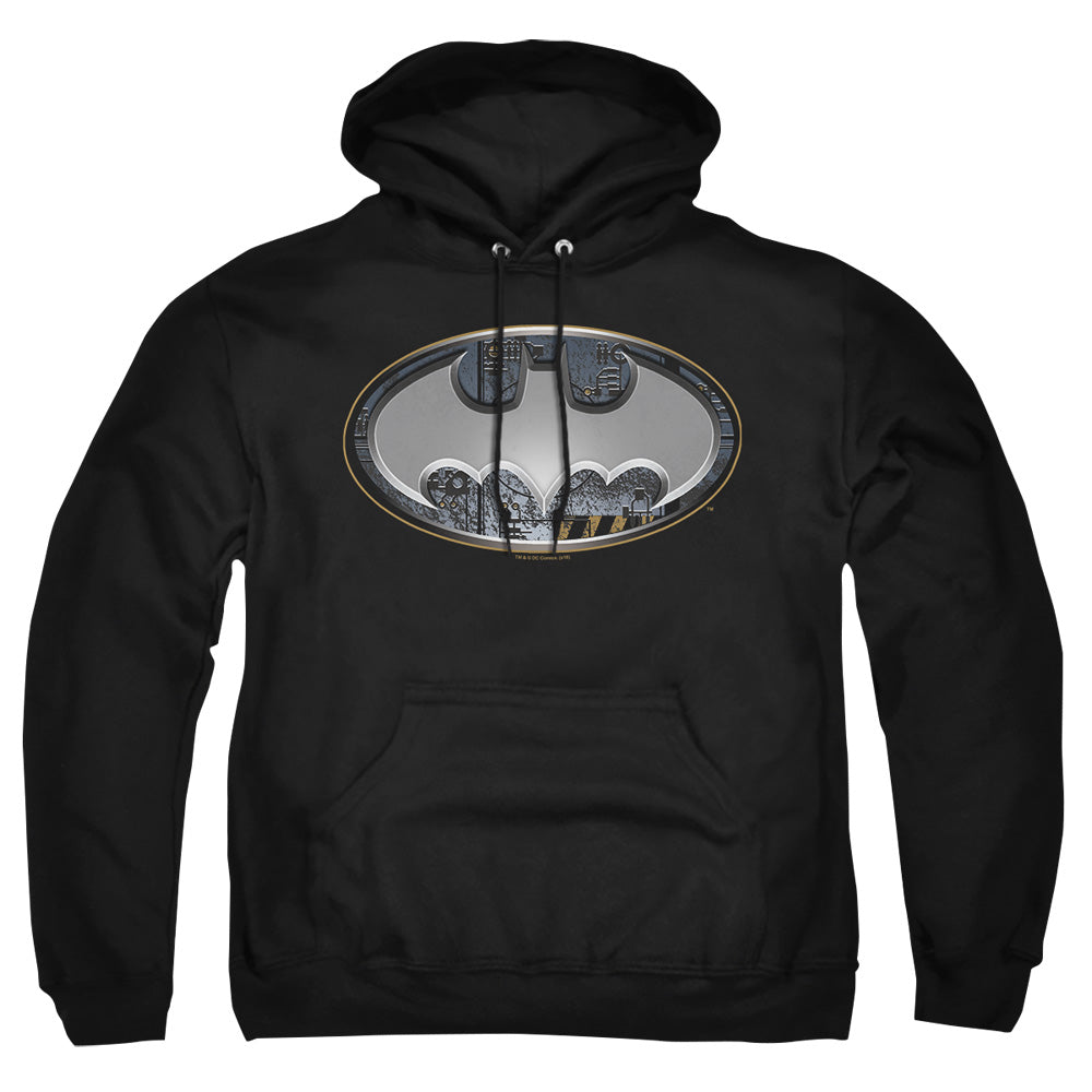 Batman - Steel Wall Shield - Adult Pull-over Hoodie - Black