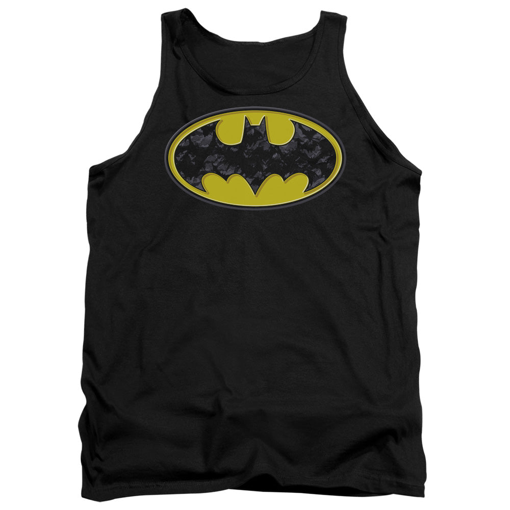Batman - Bats In Logo - Adult Tank - Black
