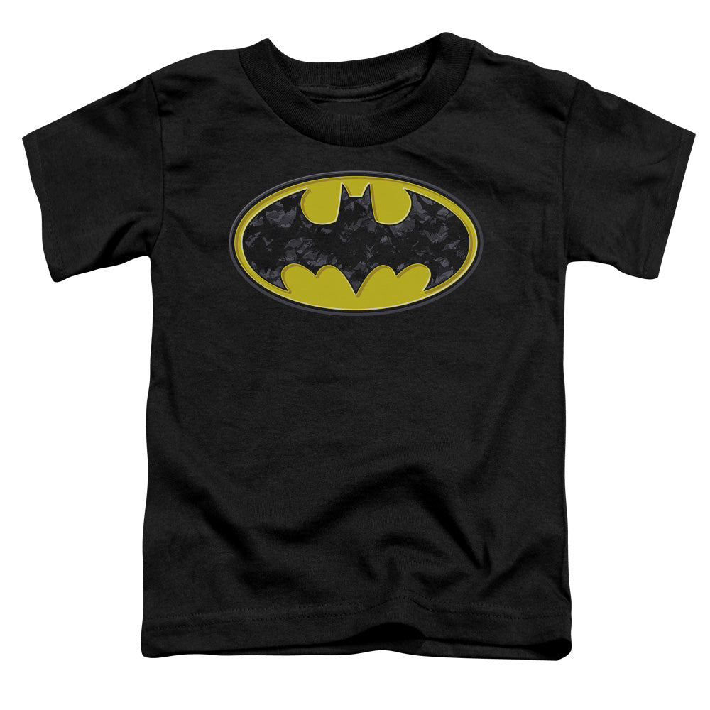 Batman - Bats In Logo - Short Sleeve Toddler Tee - Black T-shirt
