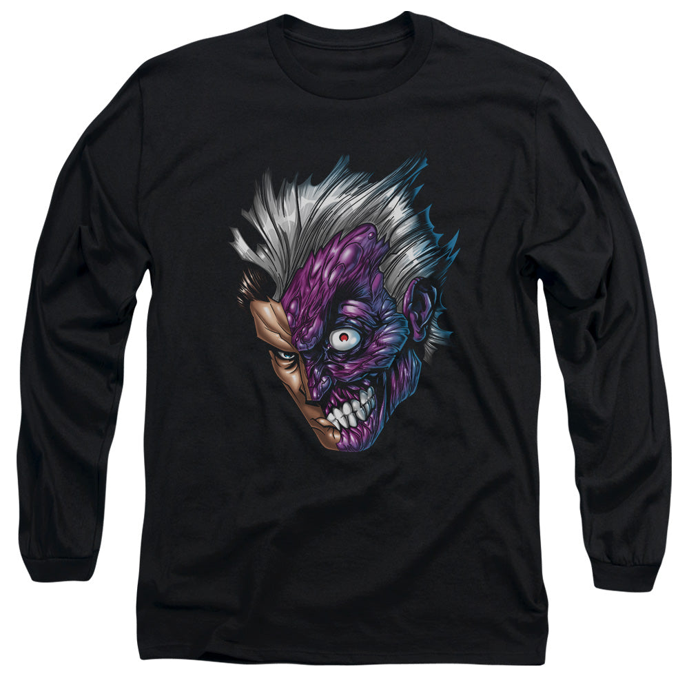 Batman - Just Face - Long Sleeve Adult 18/1 - Black T-shirt