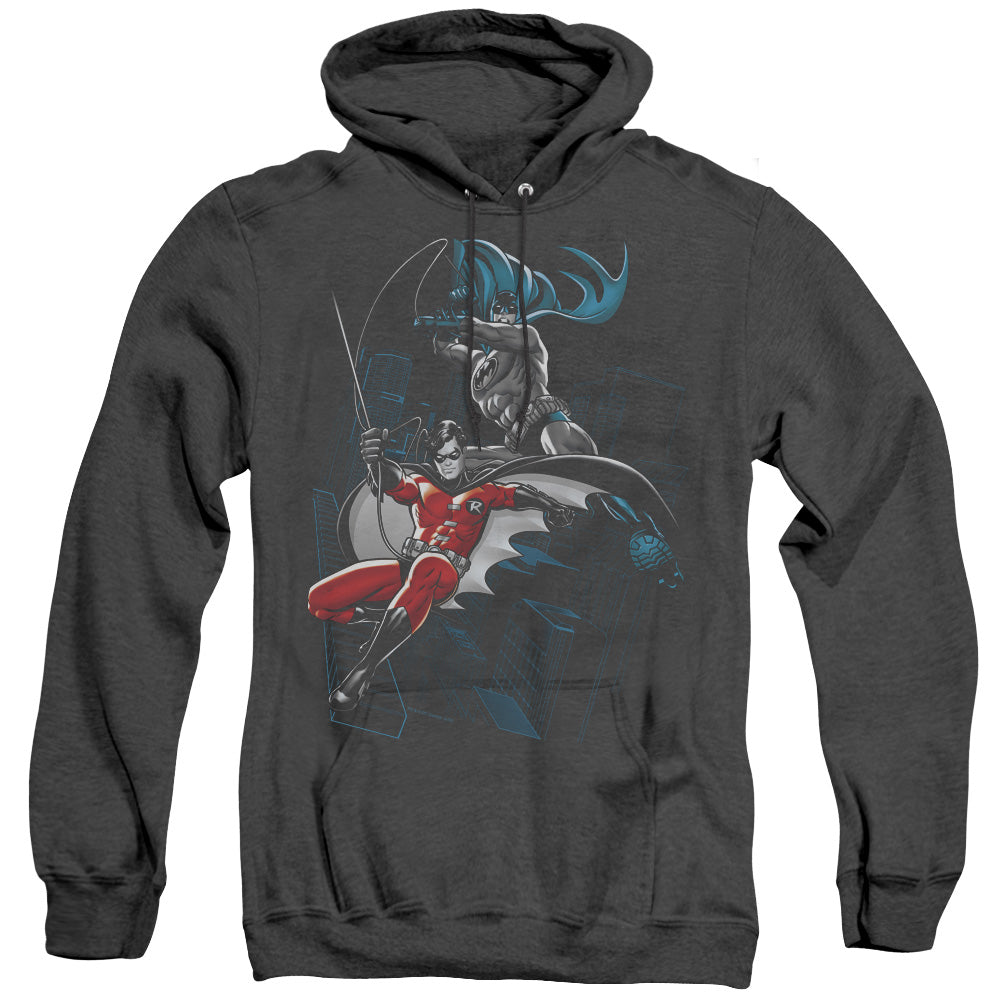 Batman - Black And White - Adult Heather Hoodie - Black