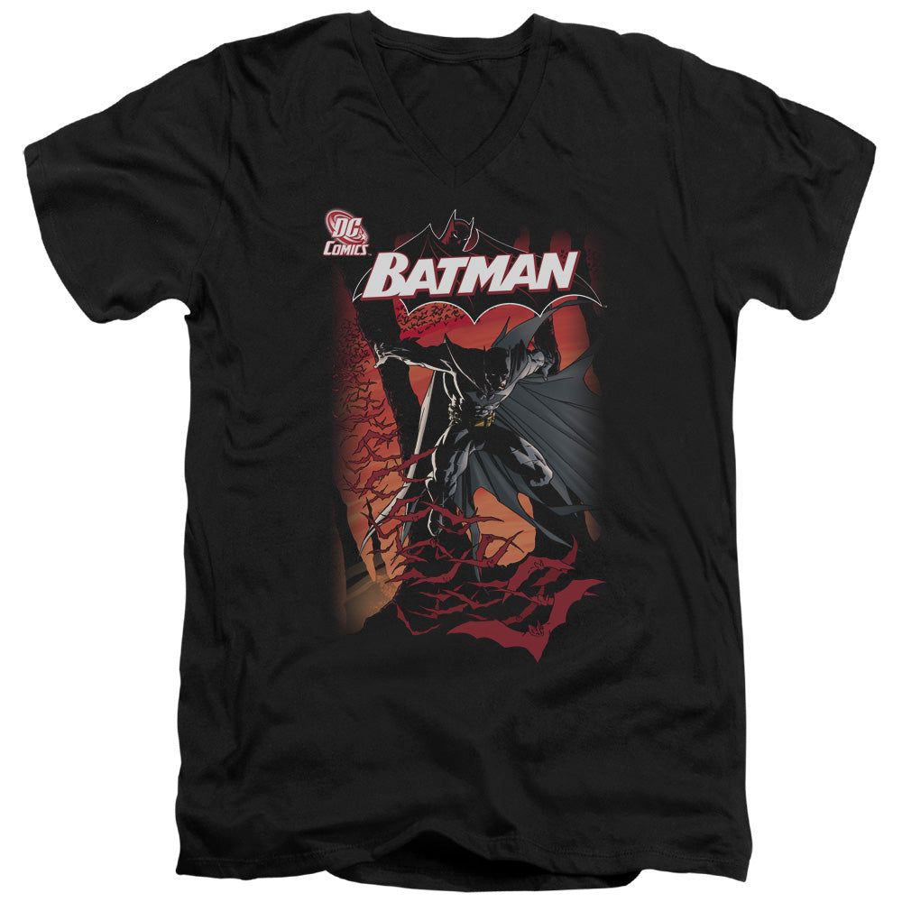 Batman - #655 Cover - Short Sleeve Adult V-neck - Black T-shirt