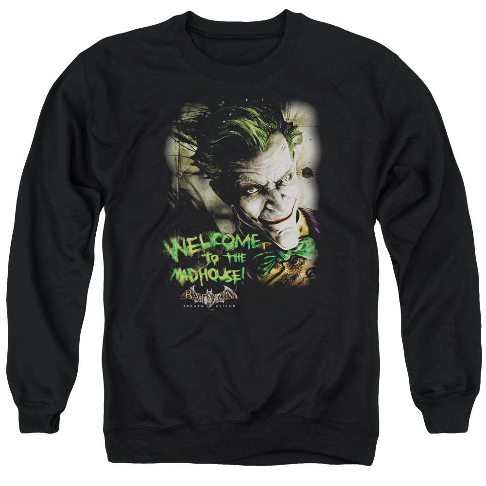 Batman Aa - Welcome To The Madhouse - Adult Crewneck Sweatshirt - Black