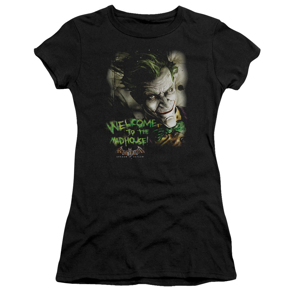 Batman Aa - Welcome To The Madhouse - Short Sleeve Junior Sheer - Black T-shirt