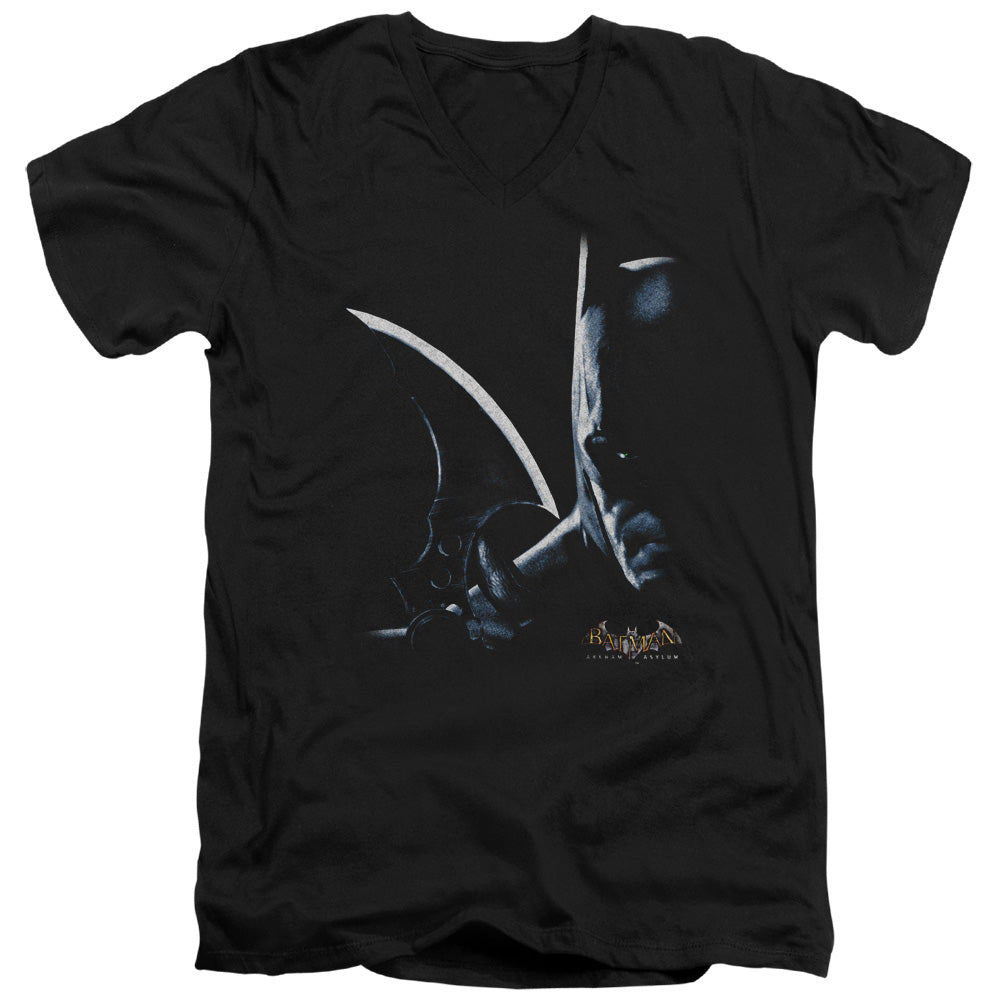Batman Aa - Arkham Batman - Short Sleeve Adult V-neck - Black T-shirt