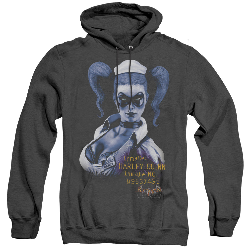 Batman Aa - Arkham Harley Quinn - Adult Heather Hoodie - Black