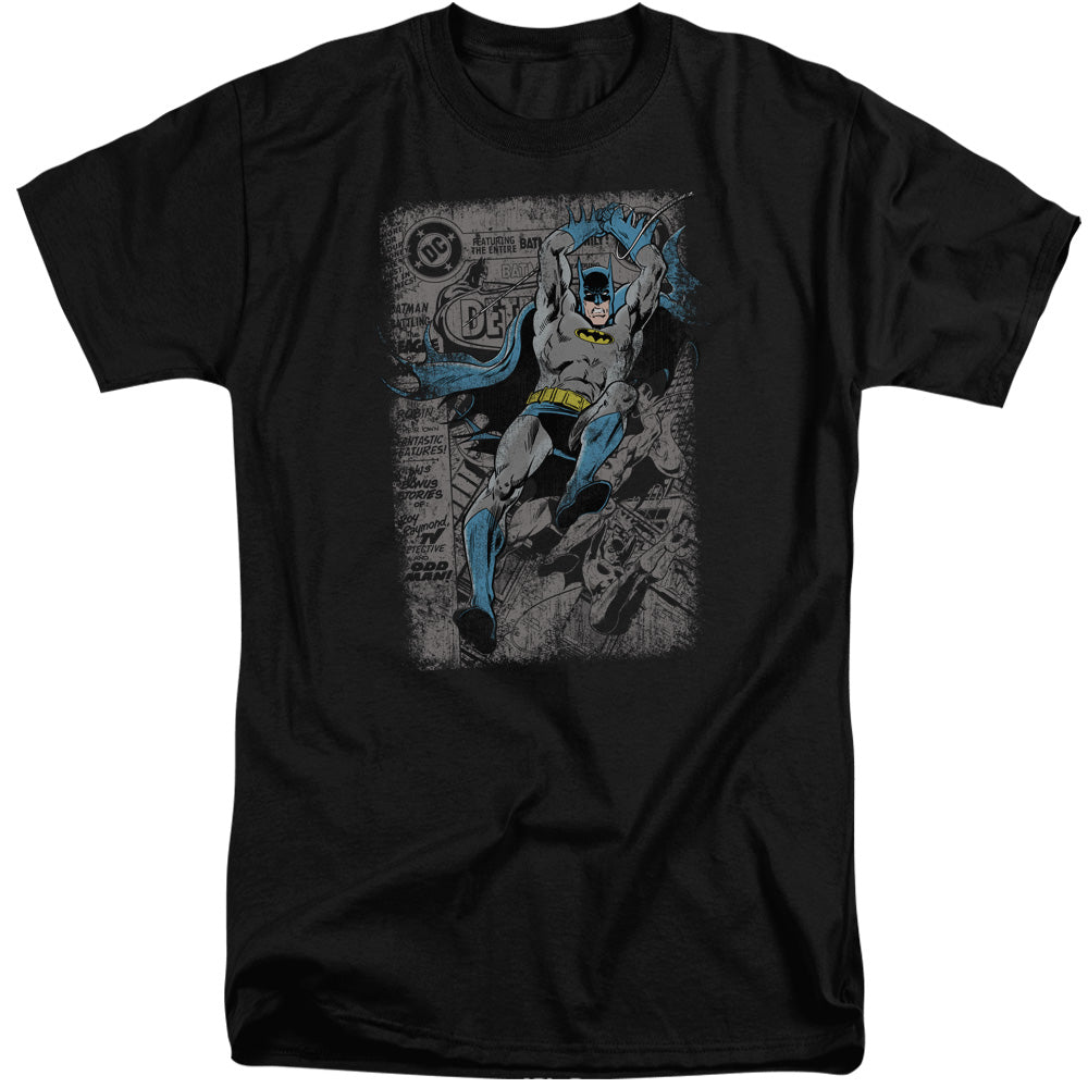 Batman - Detective #487 Distress - Short Sleeve Adult Tall - Black T-shirt