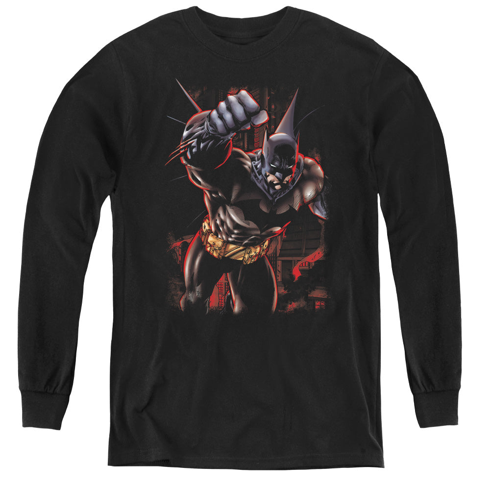 Batman - Crimson Knight - Youth Long Sleeve Tee - Black