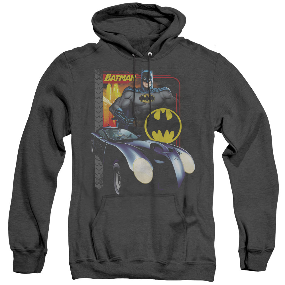 Batman - Bat Racing - Adult Heather Hoodie - Black