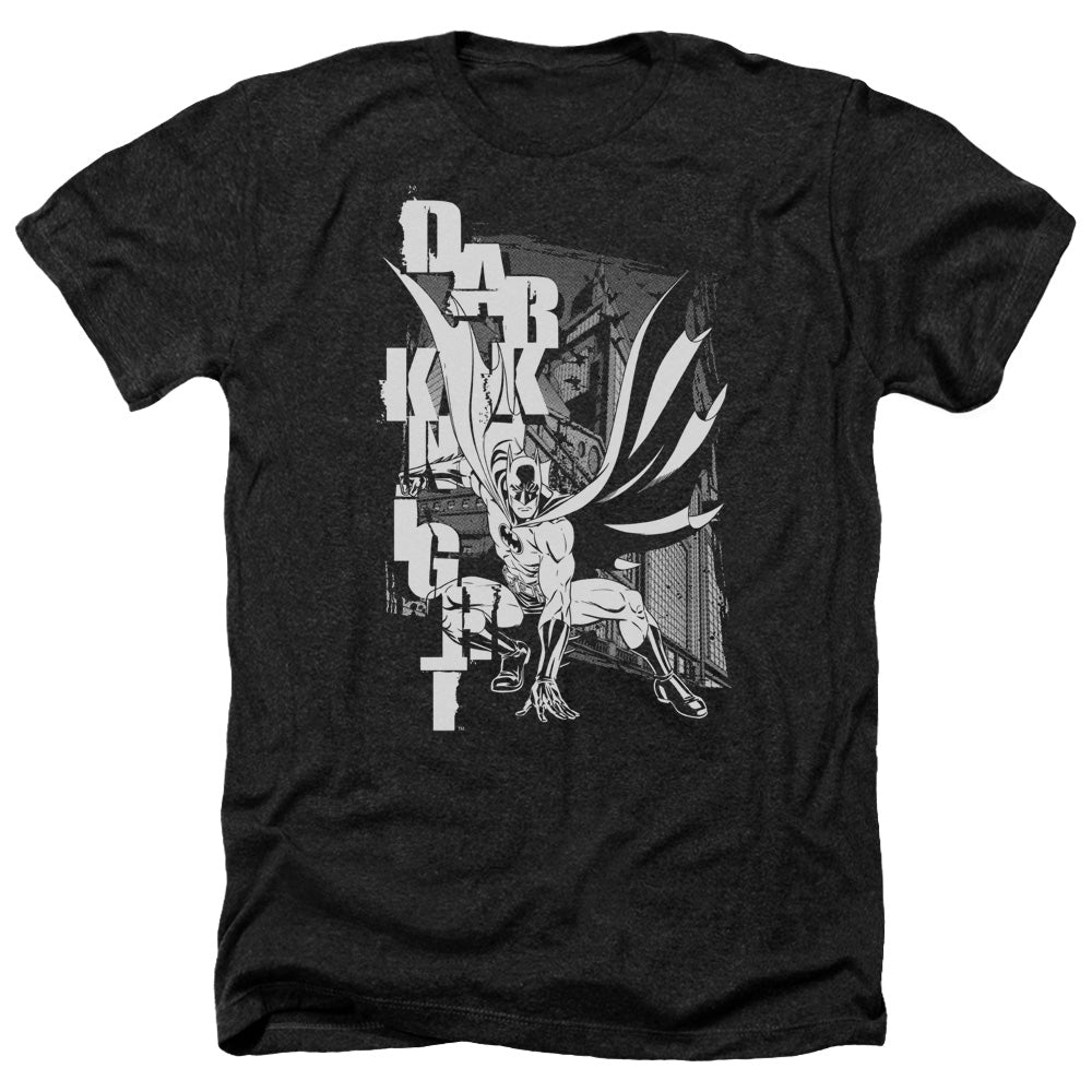 Batman - Vertical Letters - Adult Heather-black