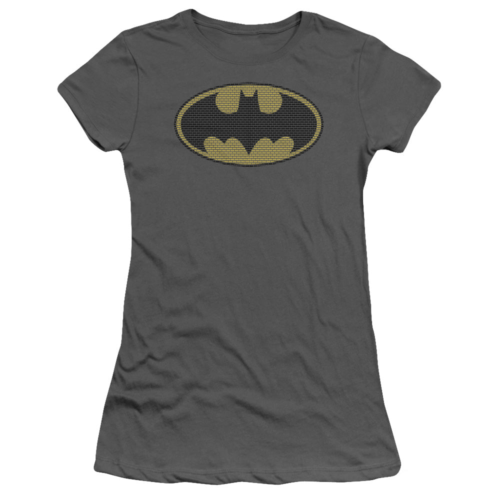Batman - Little Logos - Short Sleeve Junior Sheer - Charcoal T-shirt