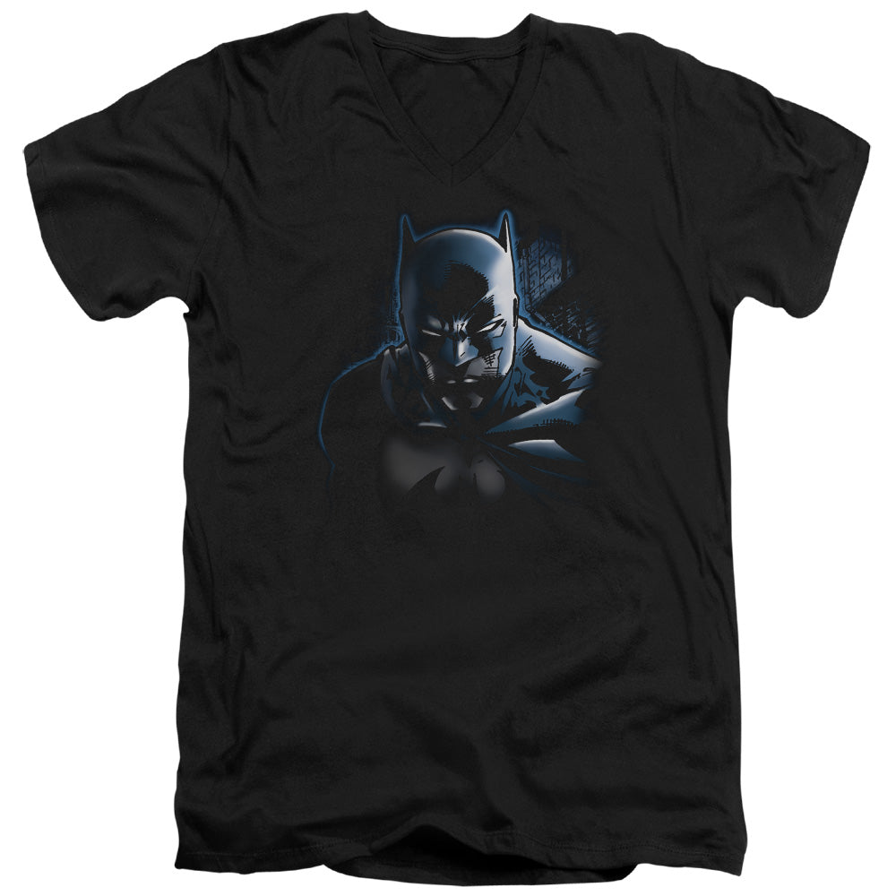 Batman - Dont Mess With The Bat - Short Sleeve Adult V-neck - Black T-shirt