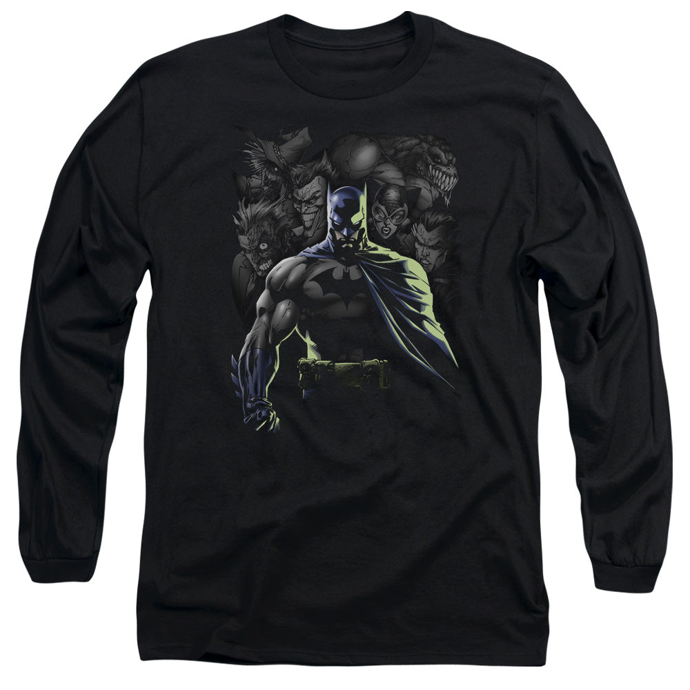 Batman - Villains Unleashed - Long Sleeve Adult 18/1 - Black T-shirt