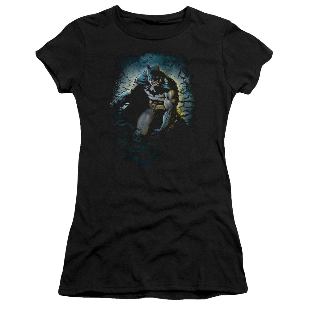 Batman - Bat Cave - Short Sleeve Junior Sheer - Black T-shirt