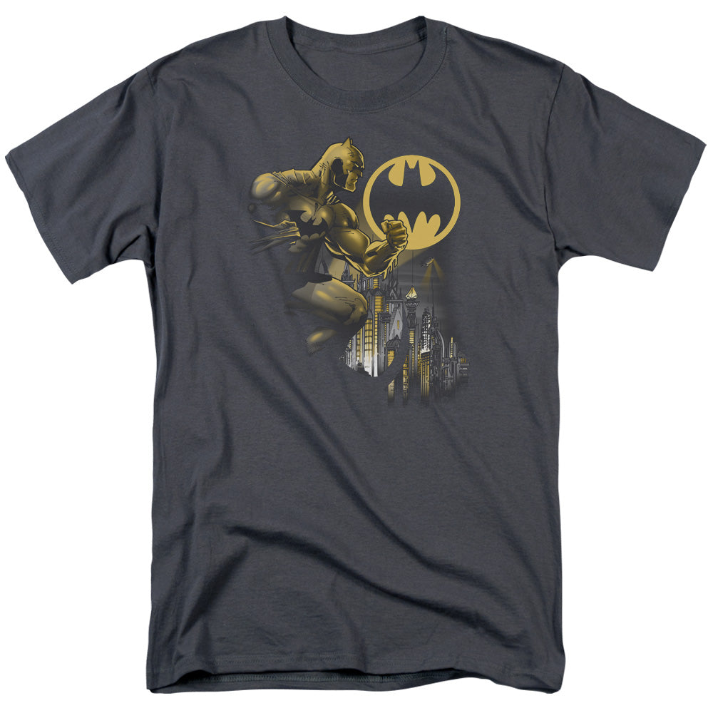 Batman - Bat Signal - Short Sleeve Adult 18/1 - Charcoal T-shirt