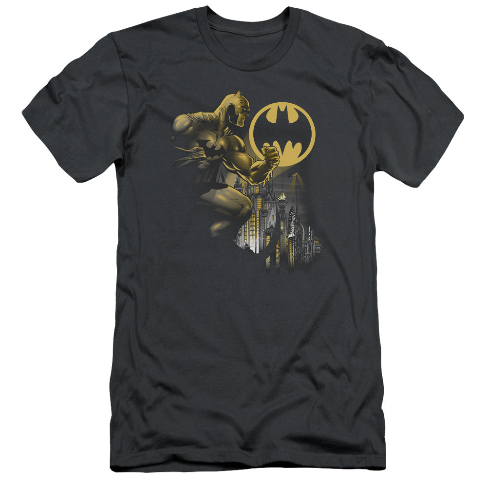 Batman - Bat Signal - Short Sleeve Adult 30/1 - Charcoal T-shirt