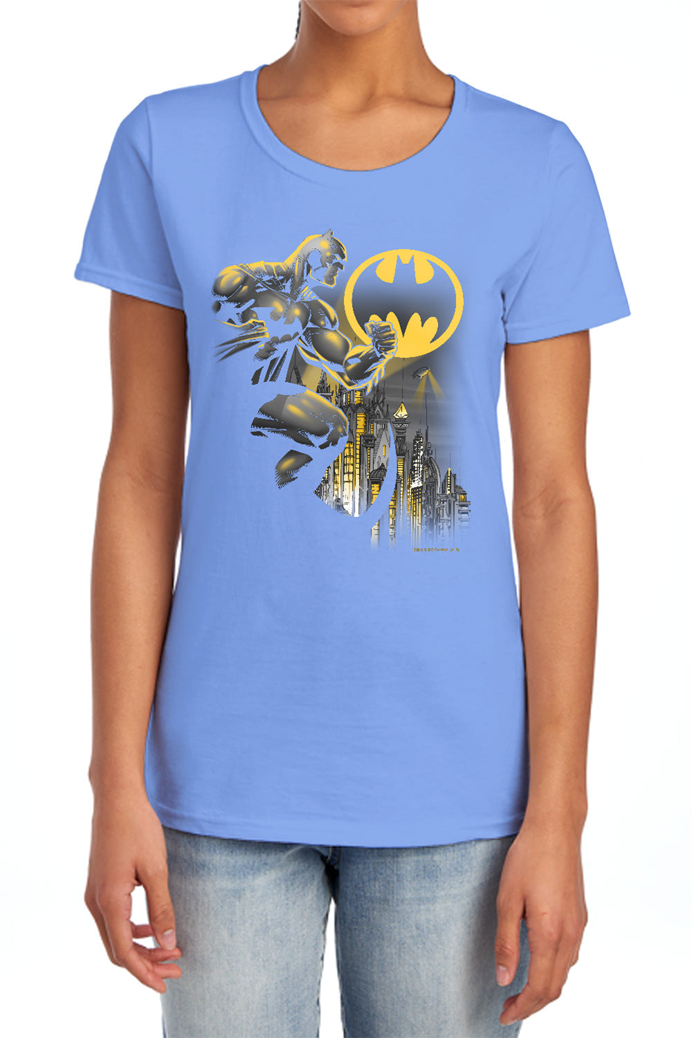 Batman - Bat Signal - Short Sleeve Womens Tee - Charcoal T-shirt