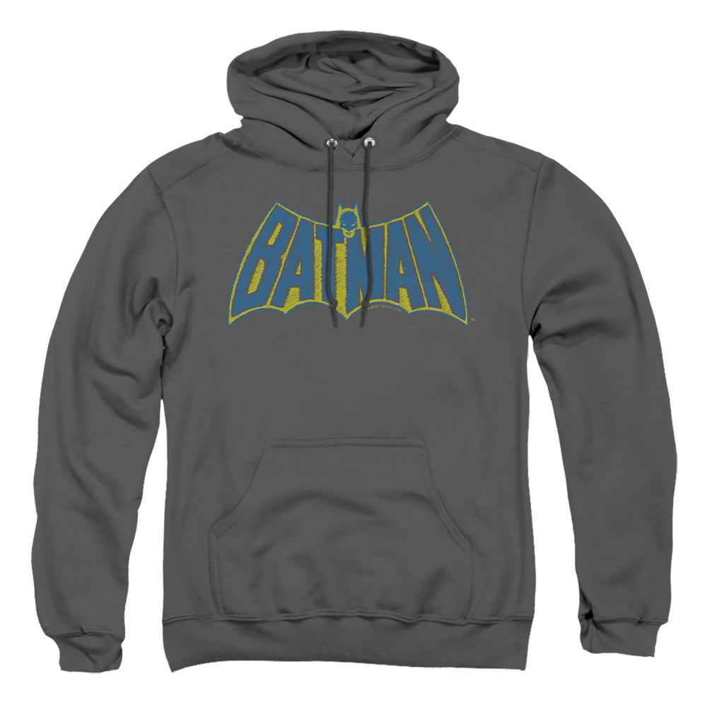 Batman - Sketch Logo - Adult Pull-over Hoodie - Charcoal
