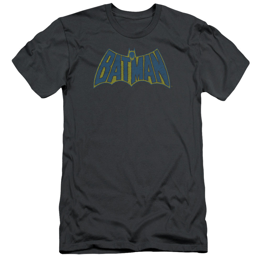 Batman - Sketch Logo - Short Sleeve Adult 30/1 - Charcoal T-shirt