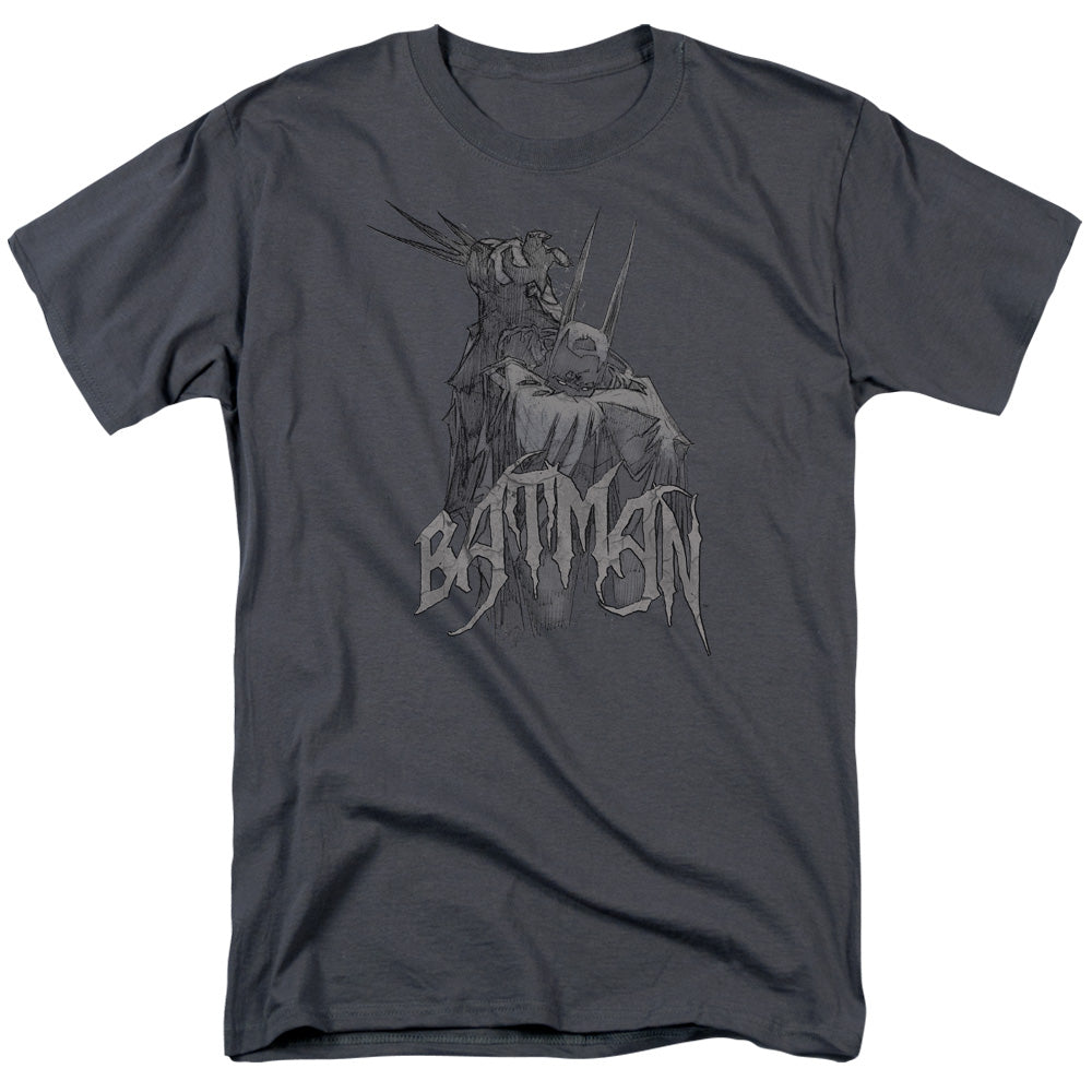 Batman - Scary Right Hand - Short Sleeve Adult 18/1 - Charcoal T-shirt