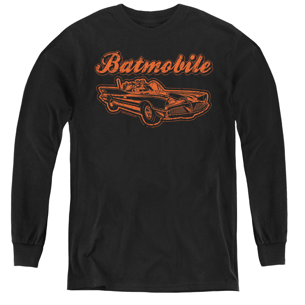 Batman - Batmobile - Youth Long Sleeve Tee - Black