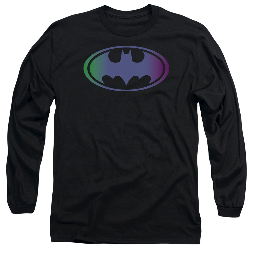 Batman - Gradient Bat Logo - Long Sleeve Adult 18/1 - Black T-shirt