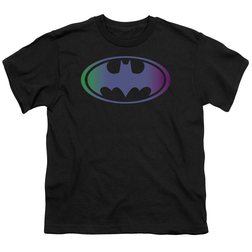 Batman - Gradient Bat Logo - Short Sleeve Youth 18/1 - Black T-shirt