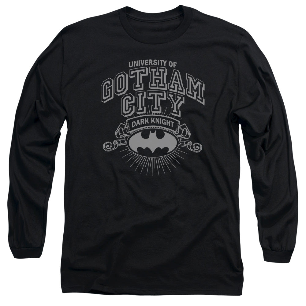 Batman - University Of Gotham - Long Sleeve Adult 18/1 - Black T-shirt