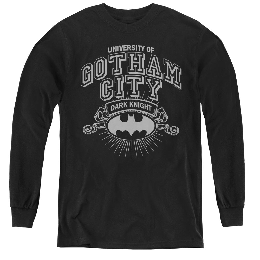 Batman - University Of Gotham - Youth Long Sleeve Tee - Black