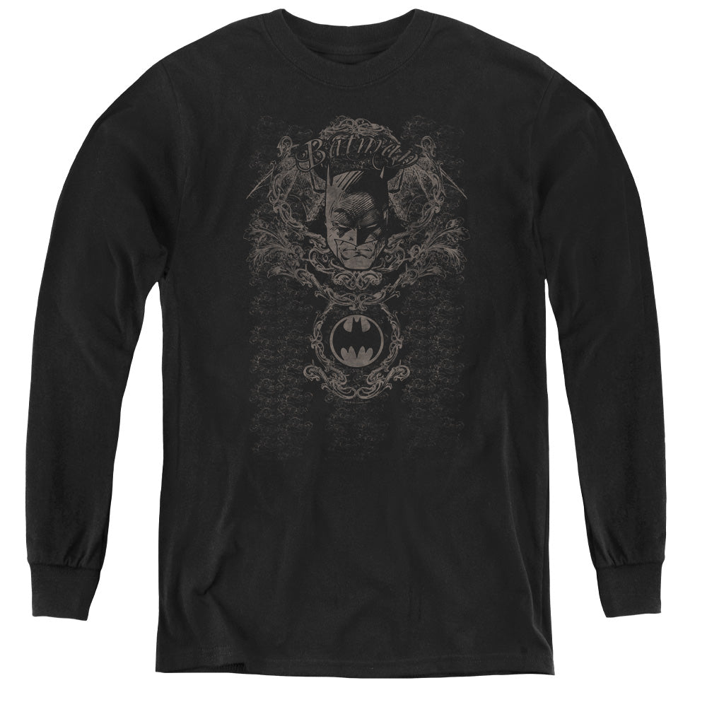 Batman - Dark Knight Heraldry - Youth Long Sleeve Tee - Black