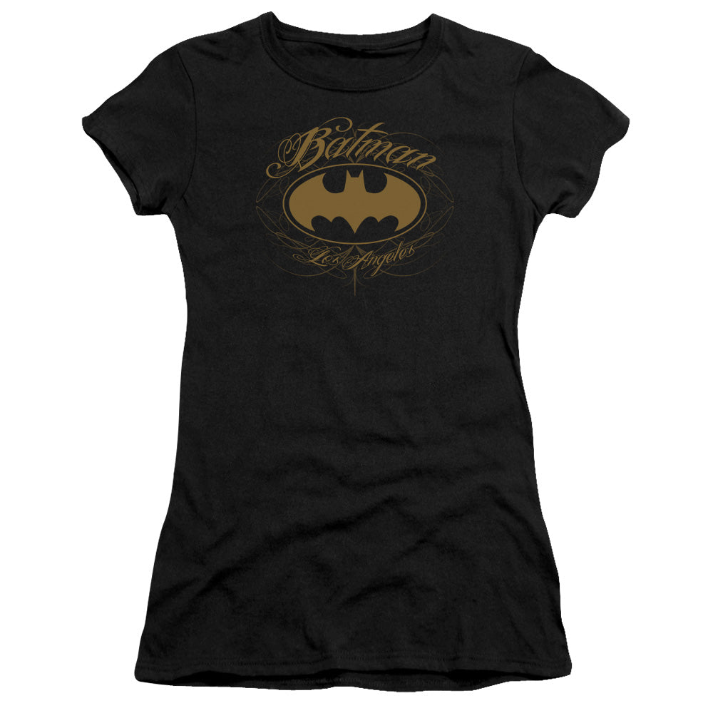 Batman - Batman La - Short Sleeve Junior Sheer - Black T-shirt