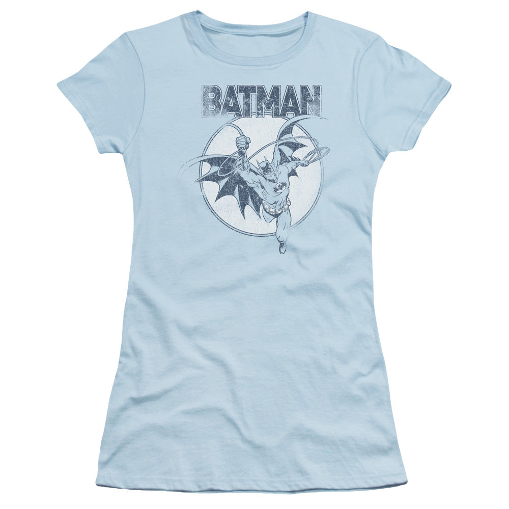 BATMAN SWINGING BAT - S/S JUNIOR SHEER - LIGHT BLUE T-Shirt