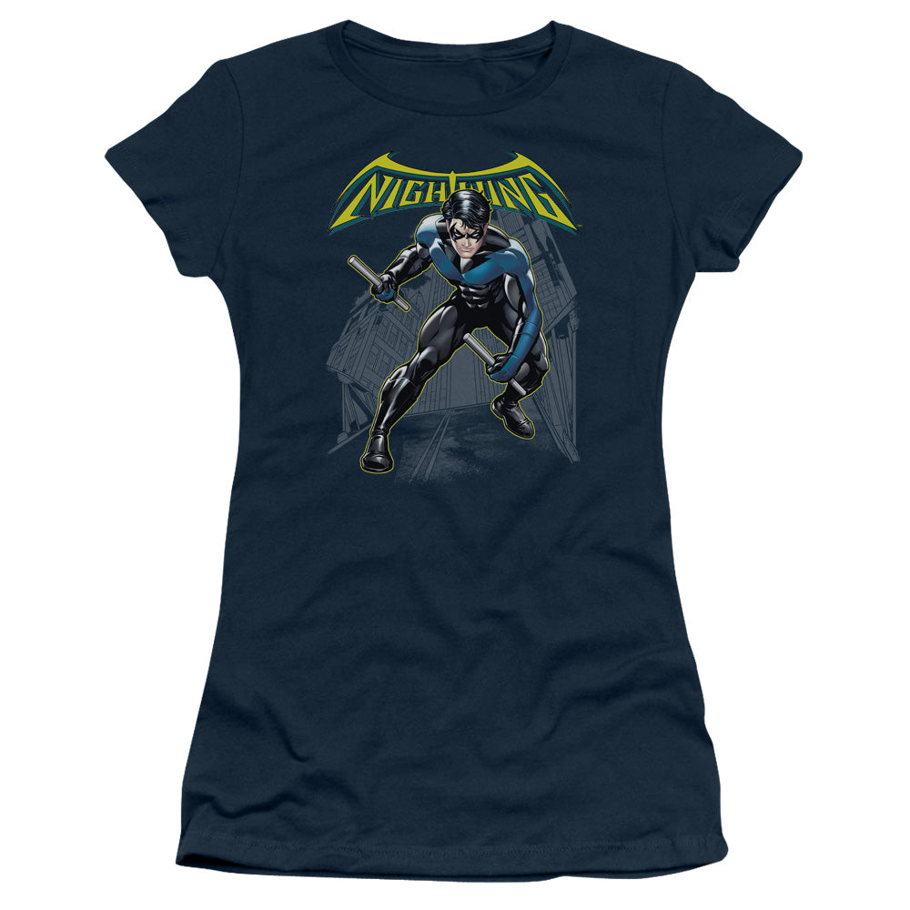 Batman - Nightwing - Short Sleeve Junior Sheer - Navy T-shirt