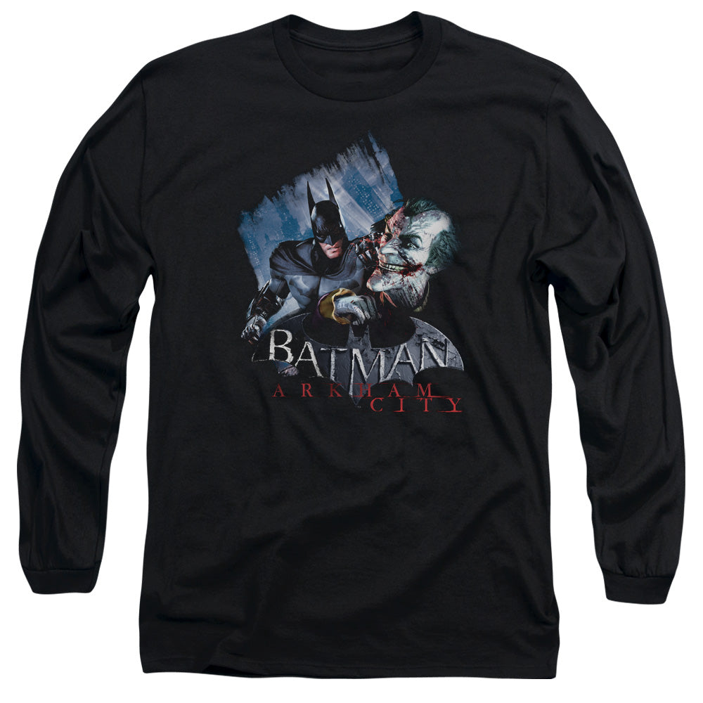 Arkham City - Jokes On You! - Long Sleeve Adult 18/1 - Black T-shirt