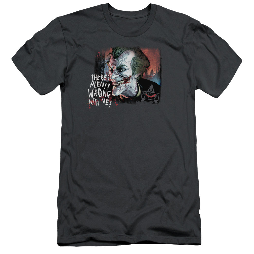 Arkham City - Plenty Wrong - Short Sleeve Adult 30/1 - Charcoal T-shirt