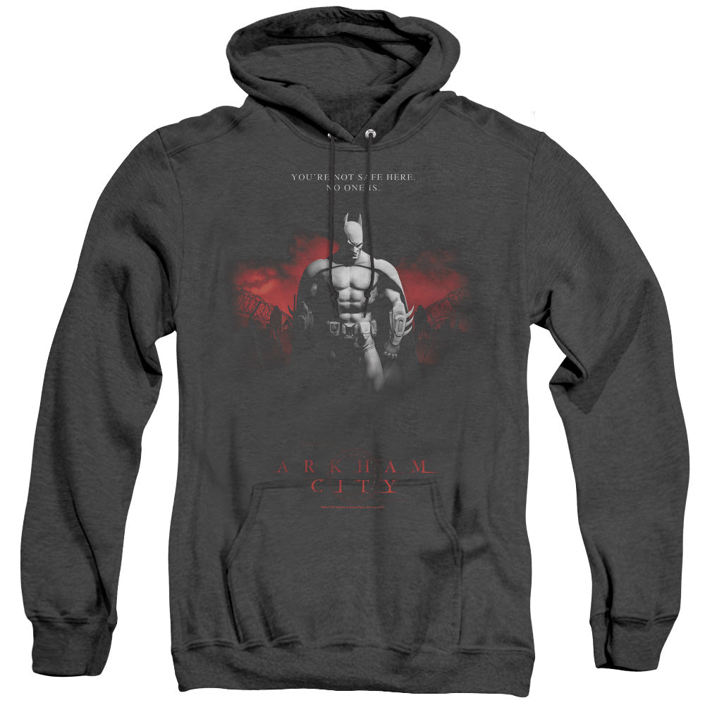 Arkham City - Standing Strong - Adult Heather Hoodie - Black