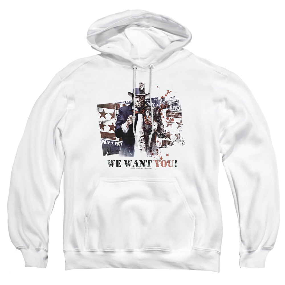Arkham City - We Want You - Adult Pull-over Hoodie - White