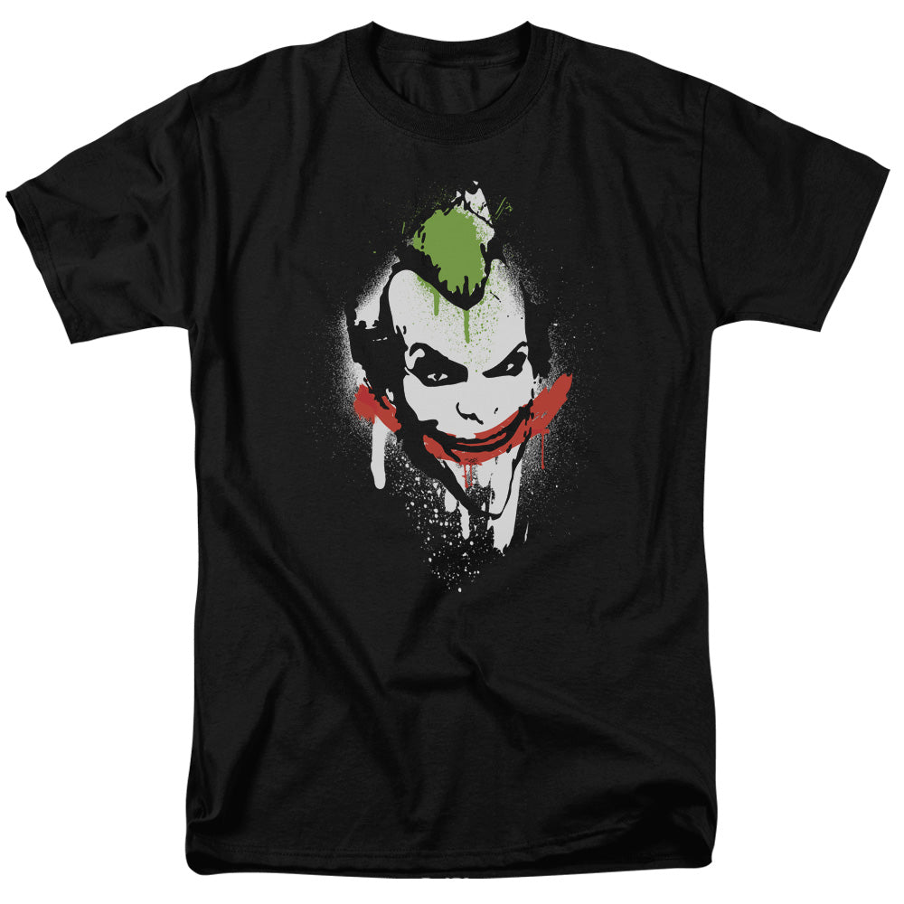 Arkham City - Spraypaint Smile - Short Sleeve Adult 18/1 - Black T-shirt