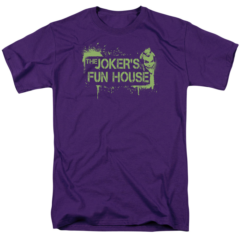 Arkham City - Jokers Fun House - Short Sleeve Adult 18/1 - Purple T-shirt