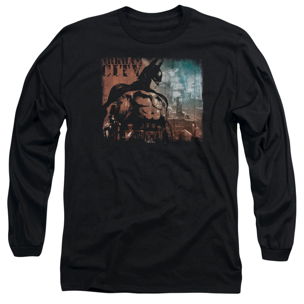 Arkham City - City Knockout - Long Sleeve Adult 18/1 - Black T-shirt