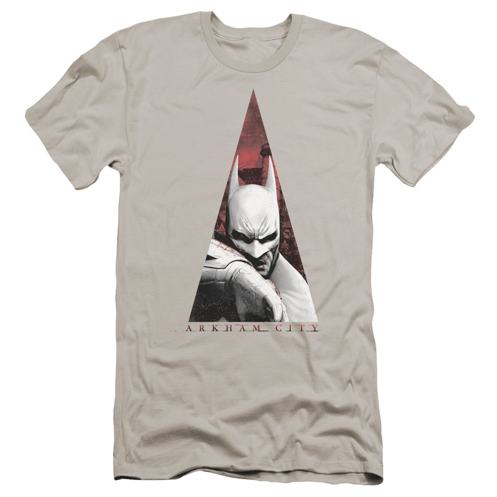 Arkham City - Bat Triangle-premuim Canvas Adult Slim Fit 30/1 - Silver