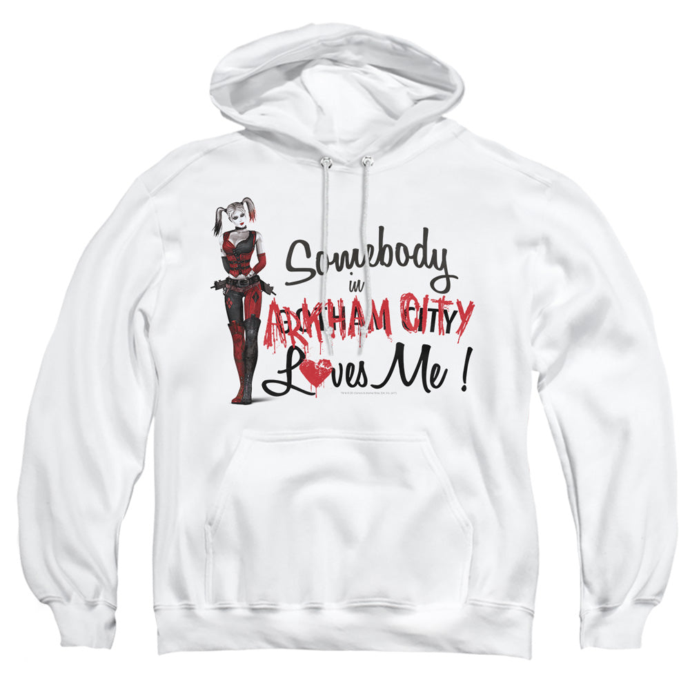 Arkham City - Somebody Loves Me - Adult Pull-over Hoodie - White
