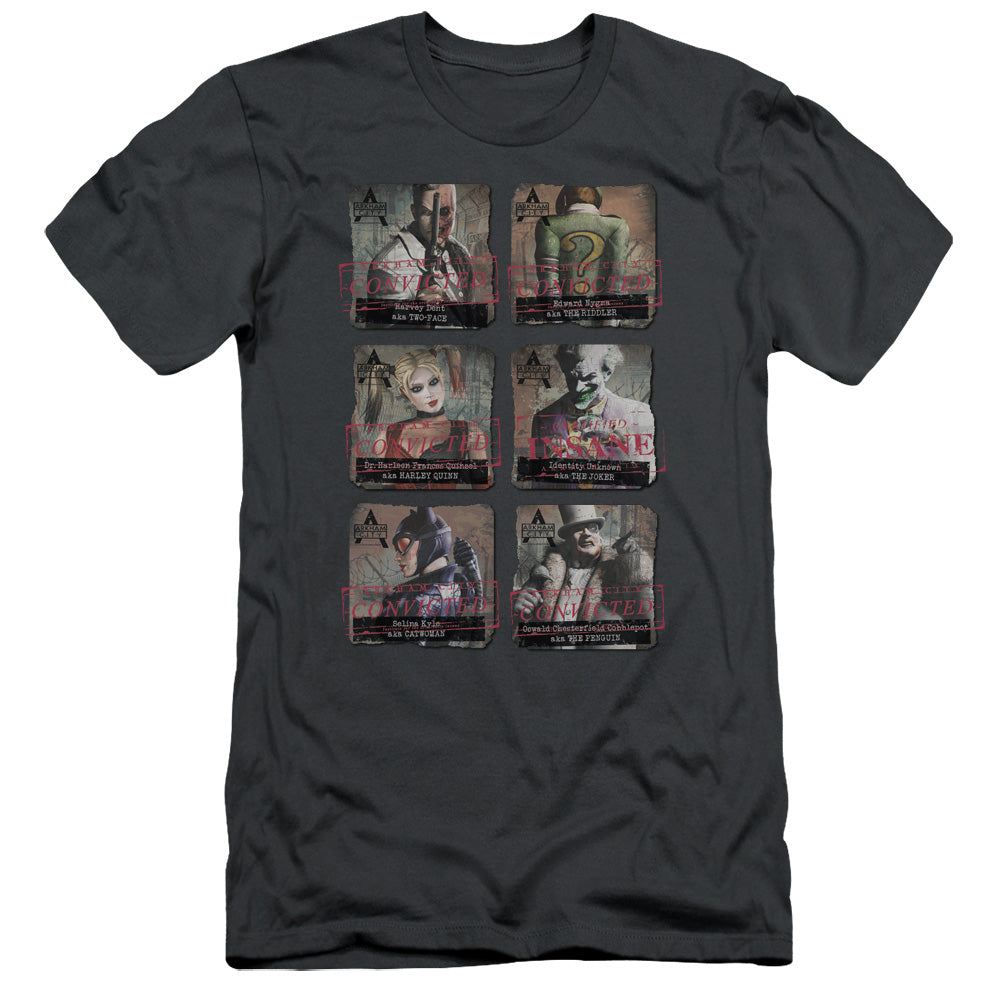 Arkham City - Arkham Lineup - Short Sleeve Adult 30/1 - Charcoal T-shirt